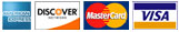 American Express, Discover, MasterCard, Visa